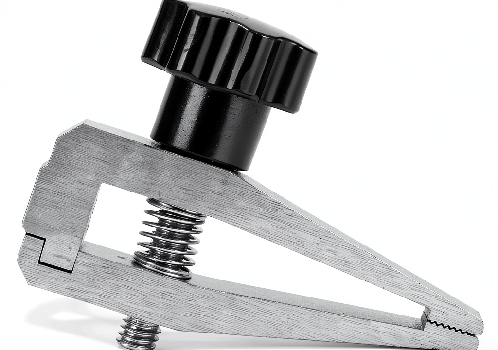 ViaGasaFamido force gauge fixture in use on a test bench
