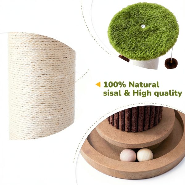 34inches Tall Cat Scratching Post Woochpet Duty Natural Sisal-2