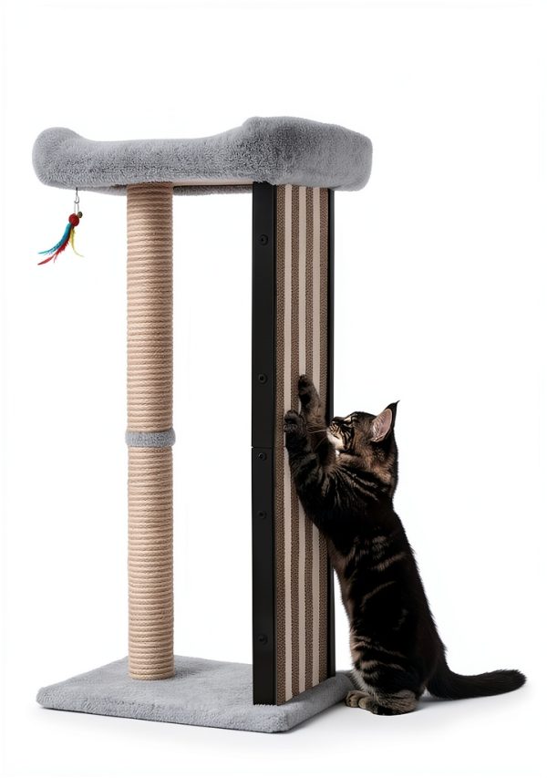 Veehoo Tall Cat Scratching Post 35" with Metal Frame and Plush Perch-7