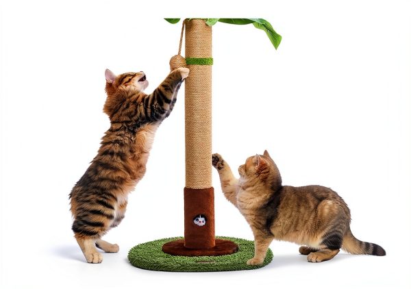 Cat Scratching Post Woochpet Sisal Rope & Hanging Ball 35.4in Green-5