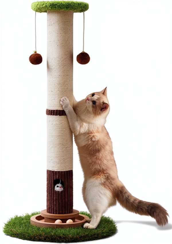 34inches Tall Cat Scratching Post Woochpet Duty Natural Sisal-0