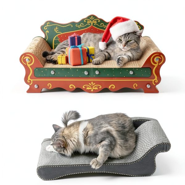 Scratching Sofa COOZMENT Christmas Cat Couch Pad Red 23x12.2x10.7-4