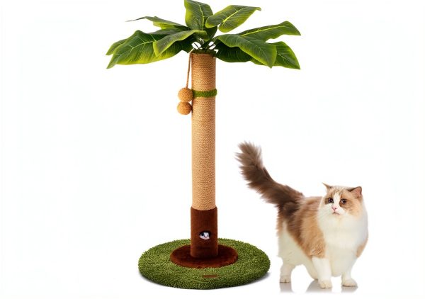 Cat Scratching Post Woochpet Sisal Rope & Hanging Ball 35.4in Green-6