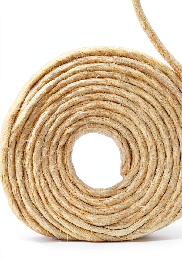 Natural Sisal Rope for Cat Scratcher 1/4 Inch by Pelzin White 100ft-6