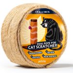 Natural Sisal Rope for Cat Scratcher 1/4 Inch by Pelzin White 100ft-0