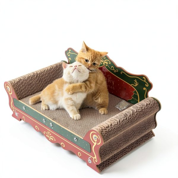 Scratching Sofa COOZMENT Christmas Cat Couch Pad Red 23x12.2x10.7-3