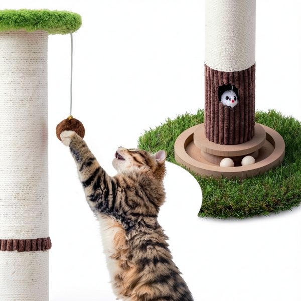 34inches Tall Cat Scratching Post Woochpet Duty Natural Sisal-3