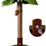 Cat Scratching Post Woochpet Sisal Rope & Hanging Ball 35.4in Green-0