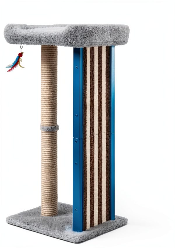 Veehoo Tall Cat Scratching Post 35" with Metal Frame and Plush Perch-3
