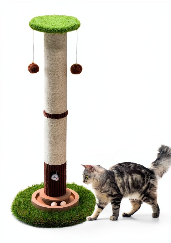 34inches Tall Cat Scratching Post Woochpet Duty Natural Sisal-1