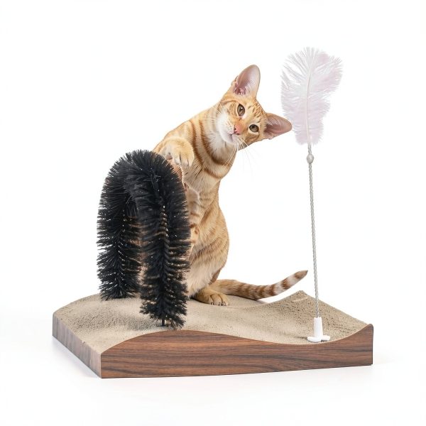 Cat Self Groomer by FUKUMARU 2.0 Arch Scratcher Pad for Cats & Dogs-3