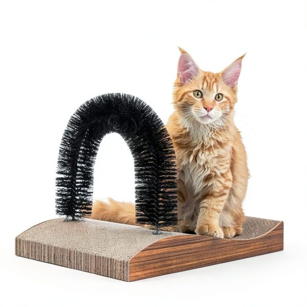 Cat Self Groomer by FUKUMARU 2.0 Arch Scratcher Pad for Cats & Dogs-5