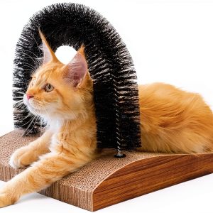 Cat Self Groomer by FUKUMARU 2.0 Arch Scratcher Pad for Cats & Dogs-0