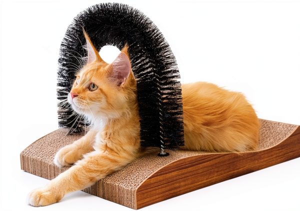 Cat Self Groomer by FUKUMARU 2.0 Arch Scratcher Pad for Cats & Dogs-0