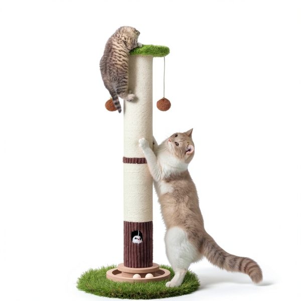 34inches Tall Cat Scratching Post Woochpet Duty Natural Sisal-6