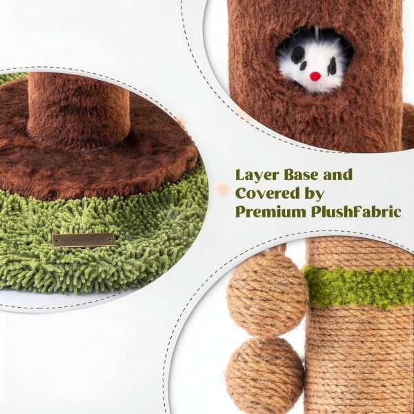 Cat Scratching Post Woochpet Sisal Rope & Hanging Ball 35.4in Green-2