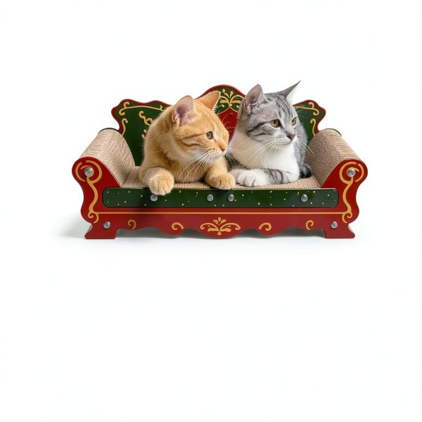 Scratching Sofa COOZMENT Christmas Cat Couch Pad Red 23x12.2x10.7-2