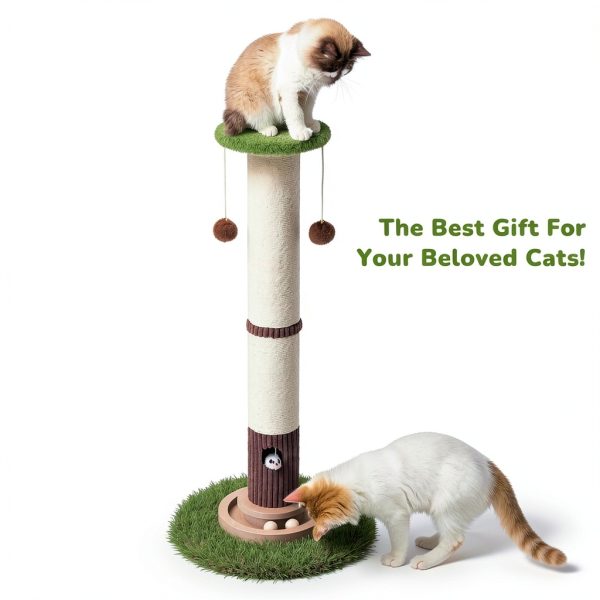 34inches Tall Cat Scratching Post Woochpet Duty Natural Sisal-7