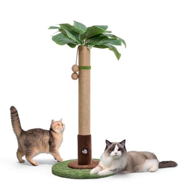 Cat Scratching Post Woochpet Sisal Rope & Hanging Ball 35.4in Green-7