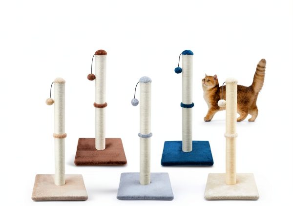 Dimaka 29" Tall Cat Scratching Post with Sisal Rope and Plush Cover-7