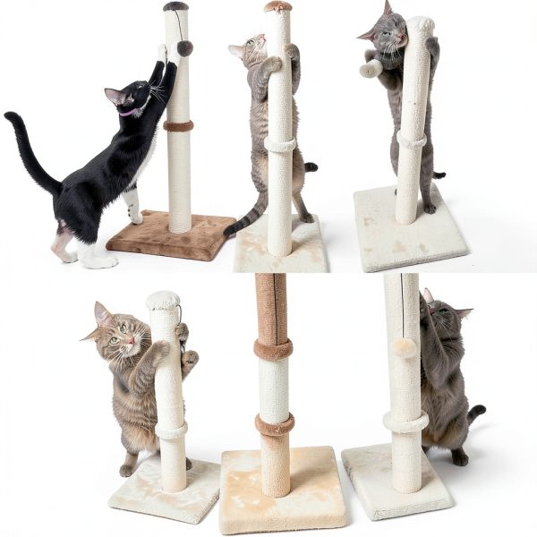 Dimaka 29" Tall Cat Scratching Post with Sisal Rope and Plush Cover-6