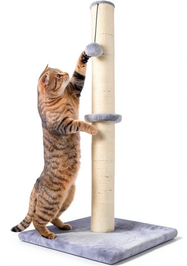 Dimaka 29" Tall Cat Scratching Post with Sisal Rope and Plush Cover-0